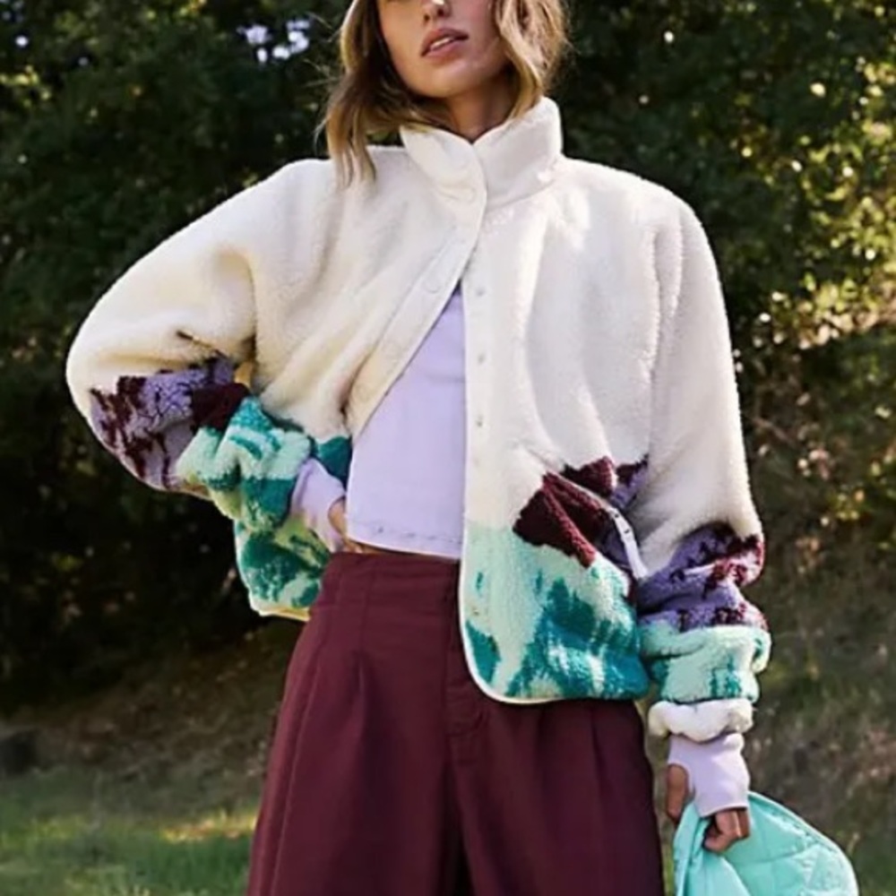 NWOT Hit The Slopes printed fleece jacket by FP Movement from Free People in XS